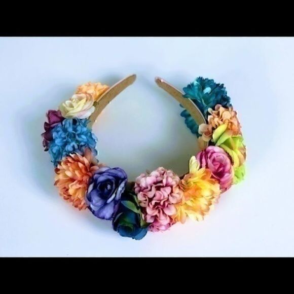 Stunning Handmade Colorful Flower Crown - Picture 8 of 8